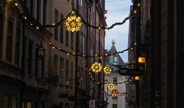 Stockholm street Noel tatil günlerinde dar