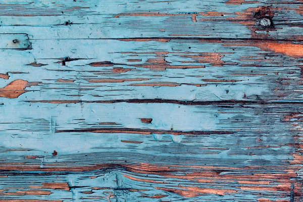 Altes Blaues Brett Mit Rissiger Farbe Vintage Holzhintergrund Grunge Planke — Stockfoto