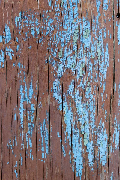 Placa Azul Velha Com Tinta Rachada Fundo Madeira Vintage Prancha — Fotografia de Stock