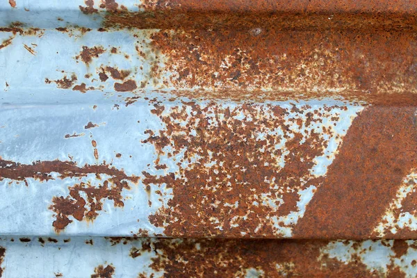 Multicolored Background Rusty Metal Surface Blue Paint Flaking Cracking Texture — Stock Photo, Image