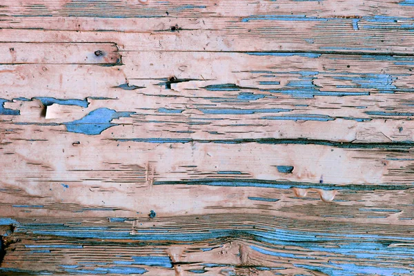 Placa Azul Velha Com Tinta Rachada Fundo Madeira Vintage Prancha — Fotografia de Stock