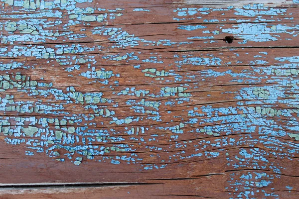 Altes Blaues Brett Mit Rissiger Farbe Vintage Holzhintergrund Grunge Planke — Stockfoto