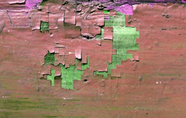 eski mavi kurulu kırık boya, vintage ahşap arka plan, grunge tahta ile. Eski ahşap arka plan ağaç eski boya artıkları parçaları kalıntıları ile. Doku eski ağaç bir kurulu ile boya, antika arka plan boya soyulmuştu. eski mavi kurulu SRA ile