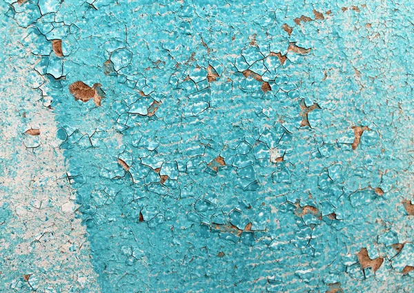 Ahşap üzerinde eski boya kalıntıları olan eski ahşap bir arka plan. Eski bir ağacın dokusu, boyalı bir tahta, eski model arka plan soyma boyası. Kırık boyalı eski mavi tahta, eski model — Stok fotoğraf