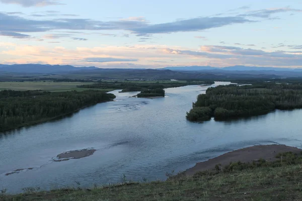 Yenisei River valley, Southern Siberia. Republic of Tuva. Autumn landscape