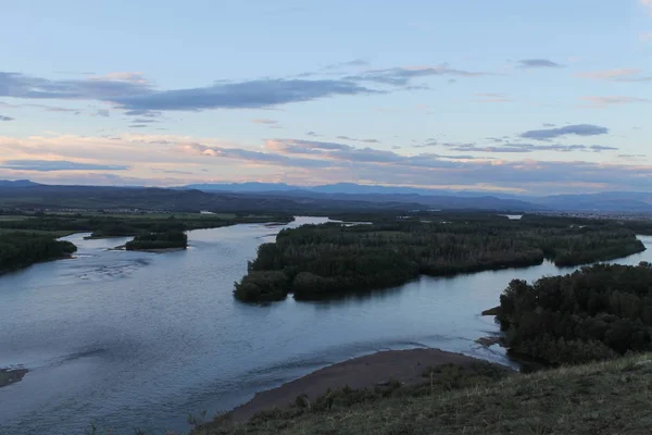 Yenisei River valley, Southern Siberia. Republic of Tuva. Autumn landscape