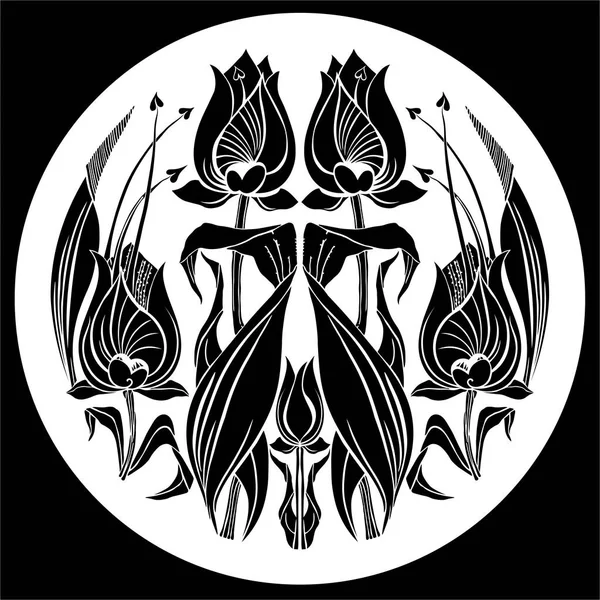 Vector tulipán ornamento. ornamento decorativo conla flor — Vector de stock