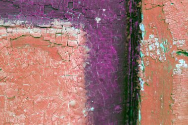 Ahşap üzerinde eski boya kalıntıları olan eski ahşap bir arka plan. Eski bir ağacın dokusu, eski bir ahşap arka plan soyma boyası. Kırık boyalı eski mavi tahta