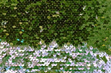 Metalik parlak pul pul arka plan, yuvarlak payetler moda elbise,