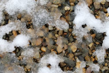 Bahar kar buzlu. kar desenleri, dokulu