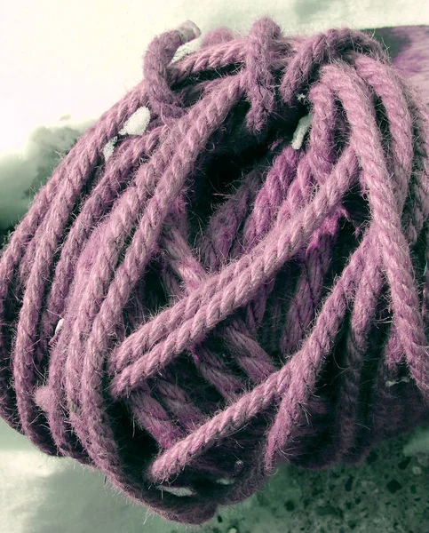 Котушки Морської Мотузки Фону Органічної Текстури — стокове фото