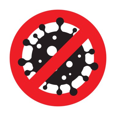 Covid 19, pandemik koronavirüs sembolü ve ikon vektör çizimi