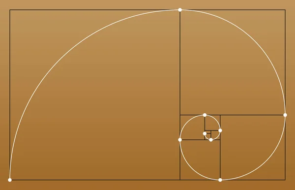 Χρυσή Αναλογία Γεωμετρικά Σχήματα Κύκλοι Χρυσή Αναλογία Εικονογράφηση Διανύσματος — Διανυσματικό Αρχείο
