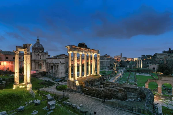 Foro Romano Notte Roma — Foto Stock