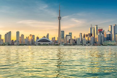 Toronto City, Toronto, Ontario, Kanada 'da gün batımında gökyüzü.