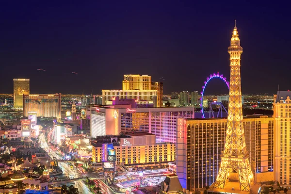 Las Vegas Strip Panorama Noci Července 2018 Las Vegas Usa — Stock fotografie