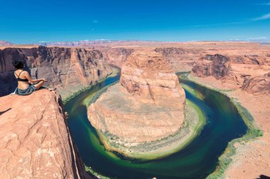 Arizona manzara - at nalı Bend menderes Glen Kanyon Colorado Nehri'nin
