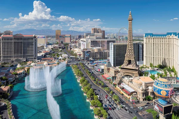 Världen Berömda Vegas Strip Solig Sommardag Juli 2018 Las Vegas — Stockfoto