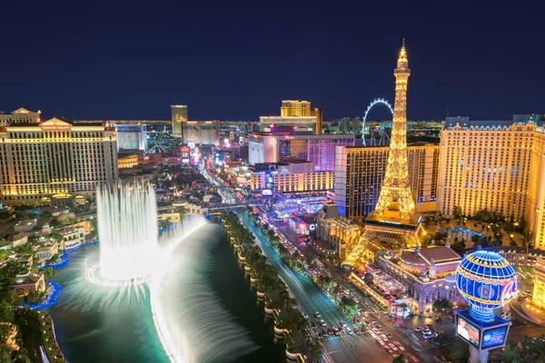 World Famous Vegas Strip Las Vegas Nevada Seen Night July — Fotografia de Stock