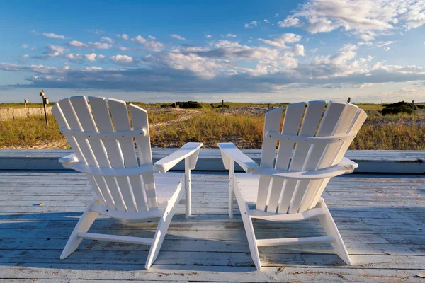 Beach Chairs Beach Sunny Summer Day Cape Cod Massachusetts Usa — Stock Photo, Image