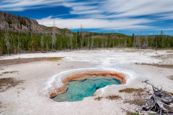 Piscina Géiser Azul Lago Yellowstone Parque Nacional Yellowstone — Foto de Stock
