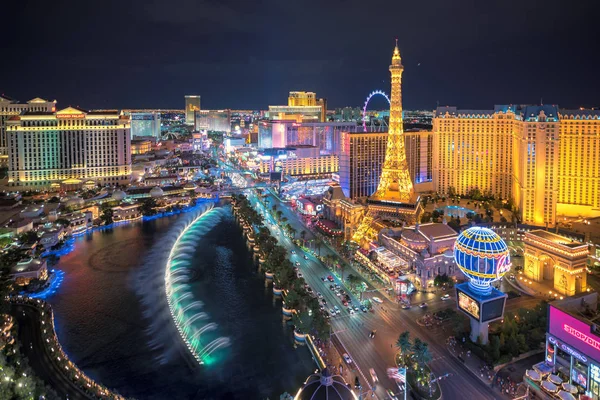 Aerial View Las Vegas Strip Night July 2017 Las Vegas — Stock Photo, Image