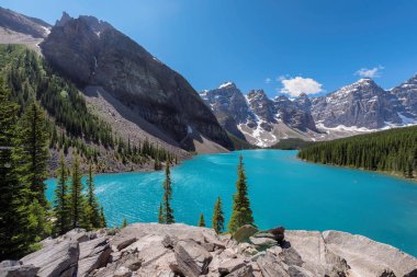 Beautiful turquoise lake of the Rocky mountains, Moraine lake, Banff National Park, Canada. clipart