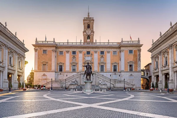 Capitol Napkeltekor Rómában Piazza Del Campidoglio Capitoline Hill Róma Olaszország — Stock Fotó