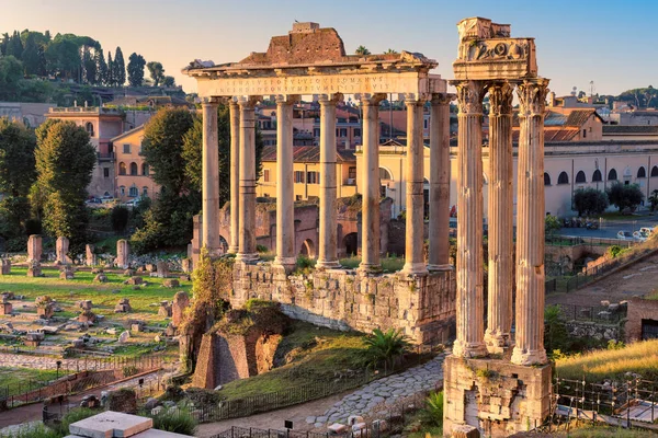 Ruinas Del Foro Romano Amanecer Antiguo Imperio Roma Italia Monumentos — Foto de Stock