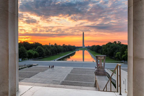 Východ Slunce Washington Monument Washington Usa — Stock fotografie