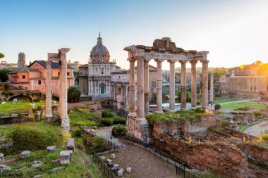 Roma, İtalya, Roma Forumu güzel gündoğumu