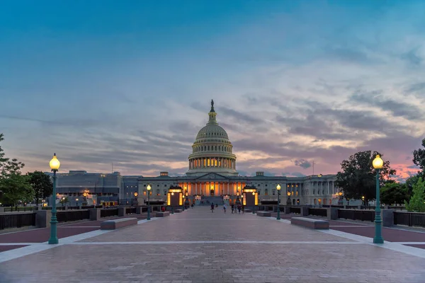 Capitol Building Při Západu Slunce Washington Usa — Stock fotografie