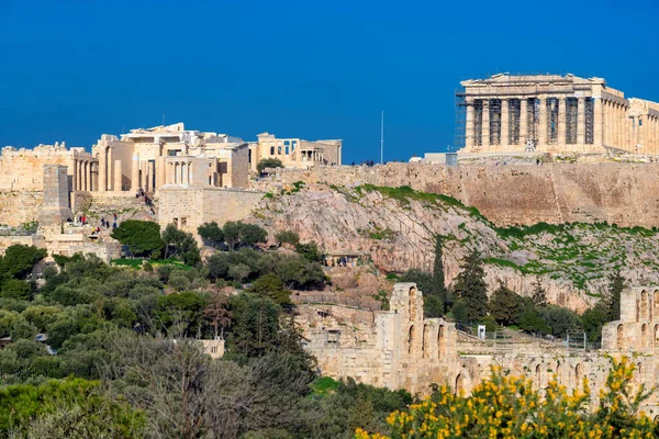 希腊雅典卫城帕台农神庙的美丽景色 — 图库照片