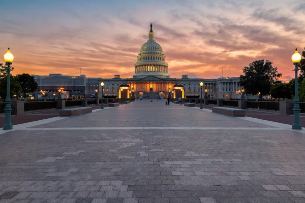 Das Kapitol Der Vereinigten Staaten Washington Bei Sonnenuntergang — Stockfoto