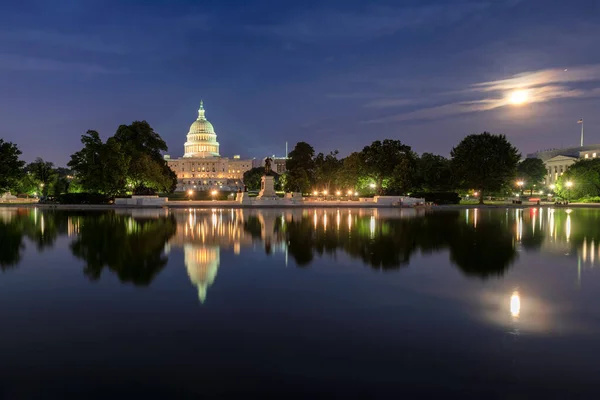 Egyesült Államok Kapitólium Épülete Washington Ben Éjszaka — Stock Fotó