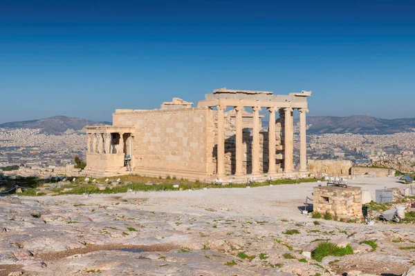 Erechtheion Temple Acropolis Sunny Day Athens Greece — Stock Photo, Image