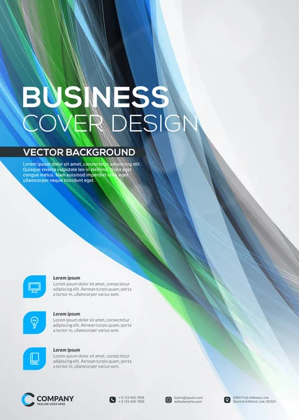 Abstract Vector Business Brochure Cover Banner Design Templates Folheto Negócios — Vetor de Stock