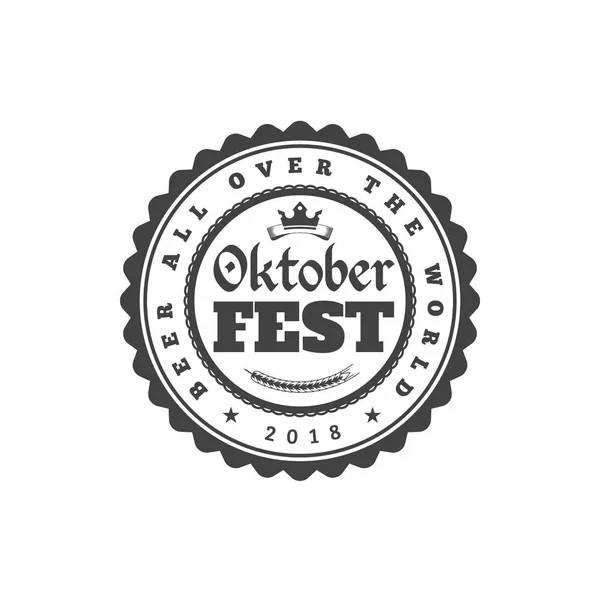 Celebración Del Oktoberfest Insignia Estilo Retro Festival Cerveza Etiqueta Emblema — Archivo Imágenes Vectoriales