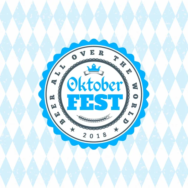 Festival Cerveza Oktoberfest Celebraciones Insignia Cerveza Vintage Fondo Tradicional Bandera — Archivo Imágenes Vectoriales