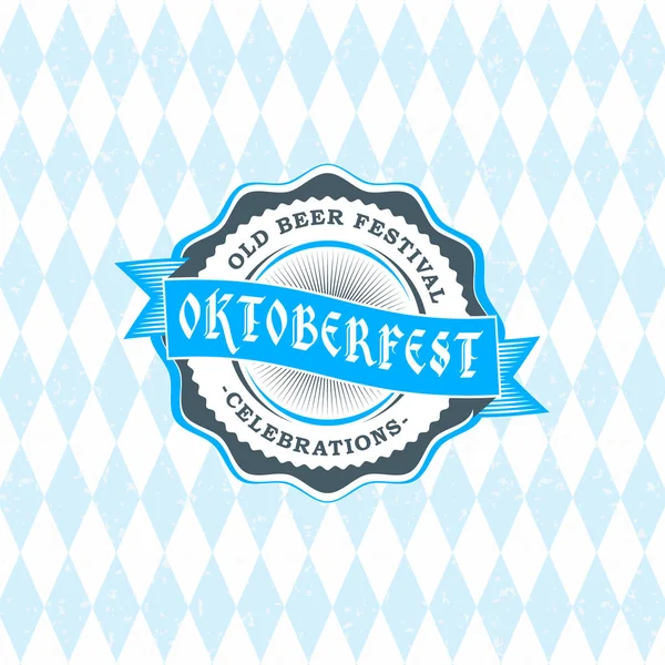 Beer Festival Oktoberfest Celebrations Vintage Beer Badge Traditional Bavarian Linen — Stock Vector