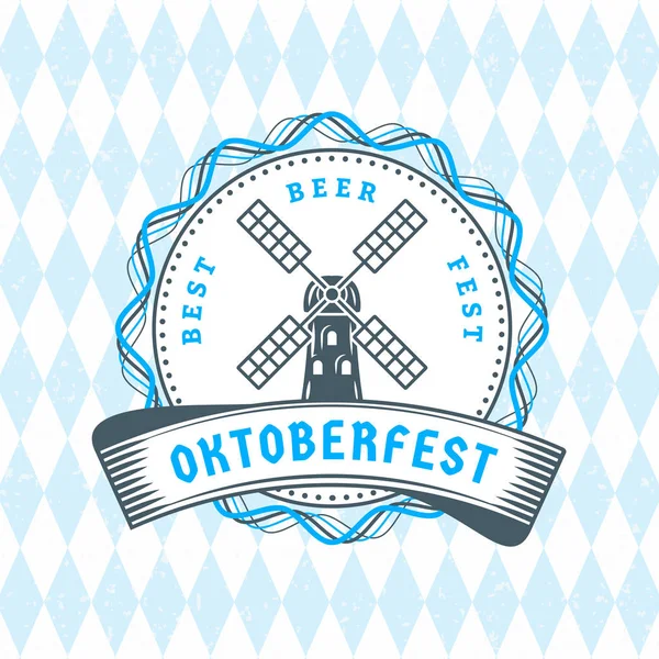 Bier Festival Oktoberfest Vieringen Vintage Bier Badge Achtergrond Traditionele Beierse — Stockvector