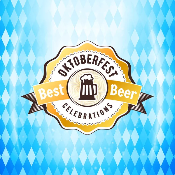 Beer Festival Oktoberfest Celebrations Vintage Beer Badge Vector Illustration — Stock Vector