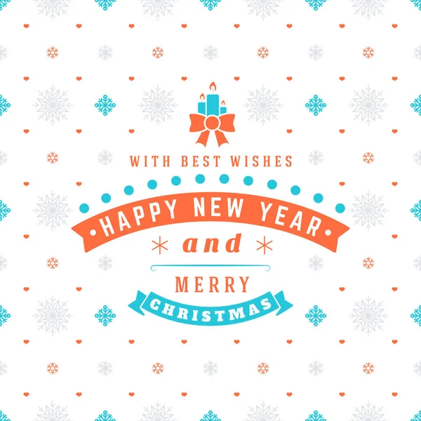 Merry Christmas Happy New Year Retro Design Seamless Background Vector — Stock Vector