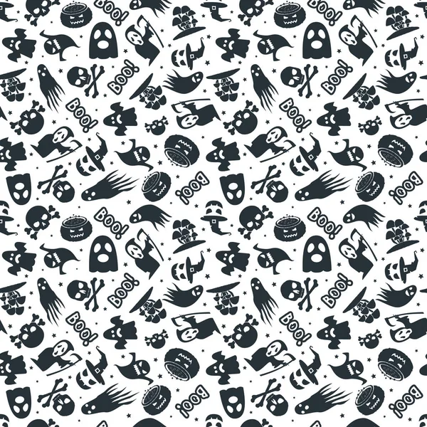 ハロウィンの背景 シームレスなパターン デザイン ベクトル図 — ストックベクタ