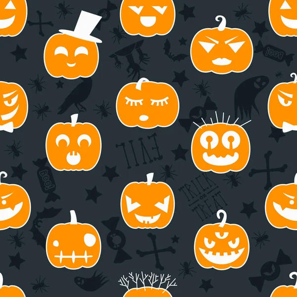 Sfondo Halloween Design Del Modello Senza Soluzione Continuità Illustrazione Vettoriale — Vettoriale Stock