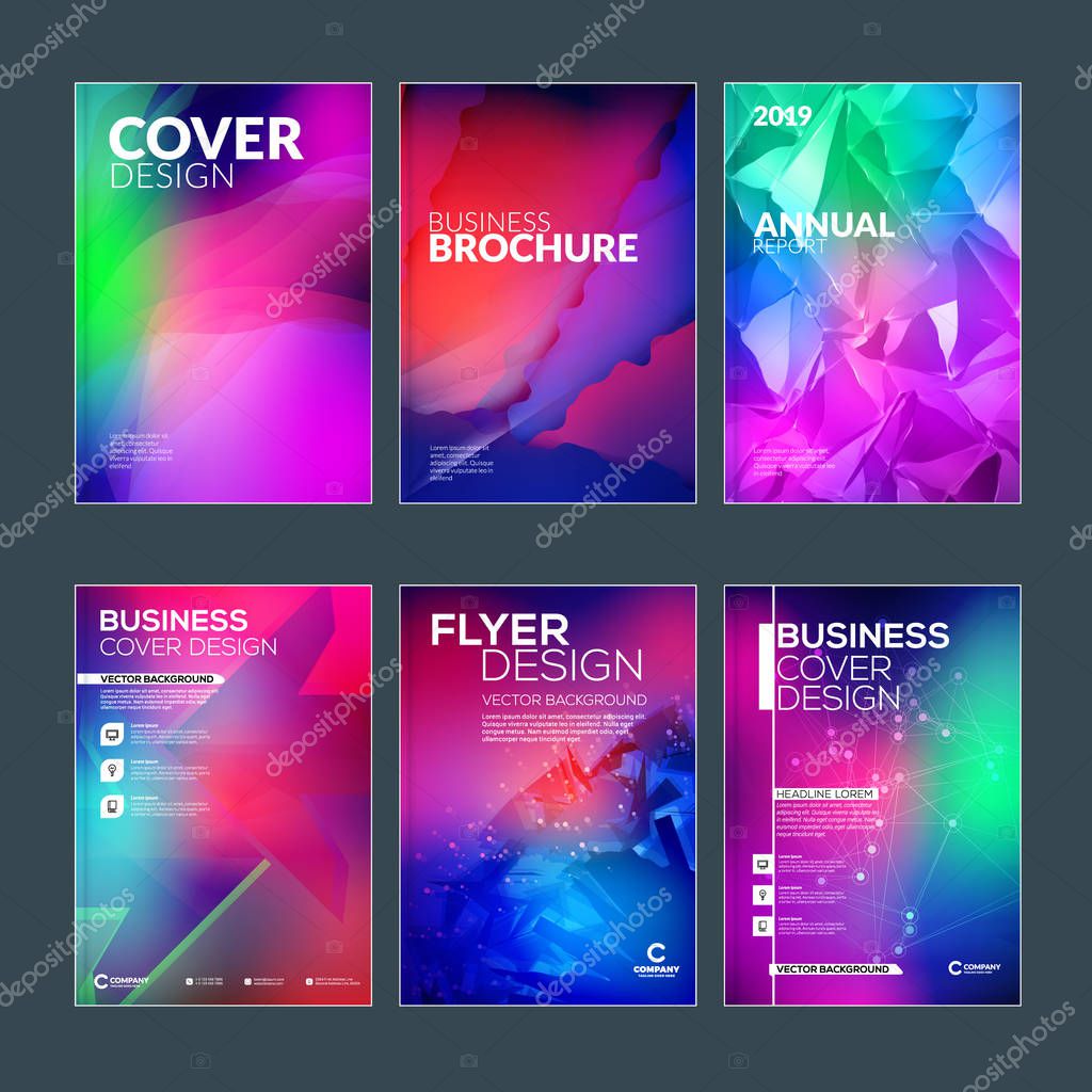 Business brochure cover design templates. Modern business flyer or poster with abstract colorful background