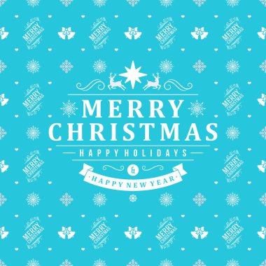 Mutlu Noeller ve mutlu yeni yıl. Retro tasarım sorunsuz arka plan üzerinde. Vektör arka plan için kaydırma kağıt veya tebrik kartı