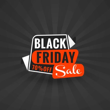 Siyah Cuma satış etiket. Afiş indirim. Özel Fırsat satış etiketi. Kırmızı ve siyah renk teması. Vektör çizim.