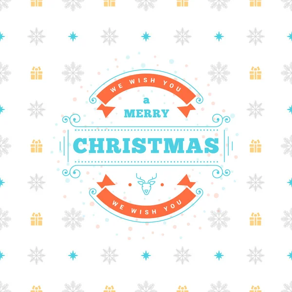 メリー クリスマスと新年あけましておめでとうございます シームレスな背景にレトロなデザイン 包装紙やグリーティング カードのためのベクトルの背景 — ストックベクタ