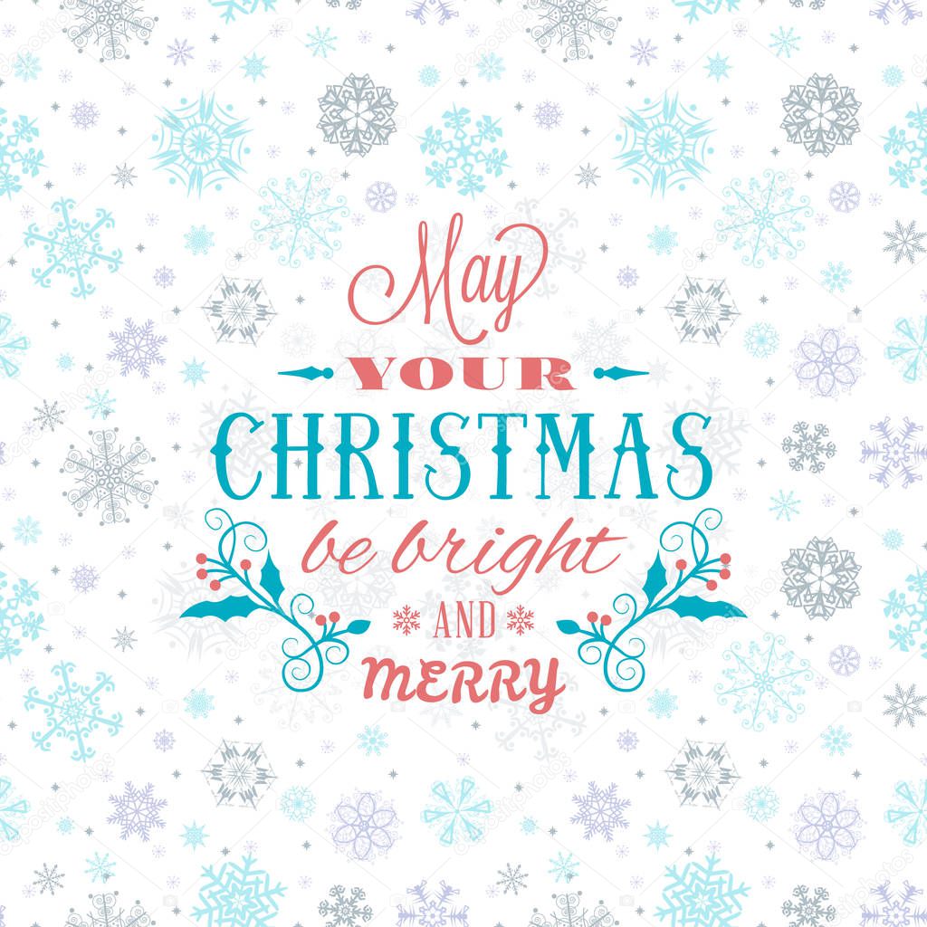 Merry Christmas and Happy New Year. Retro design on seamless background. Vector background for wrapping paper or greeting card